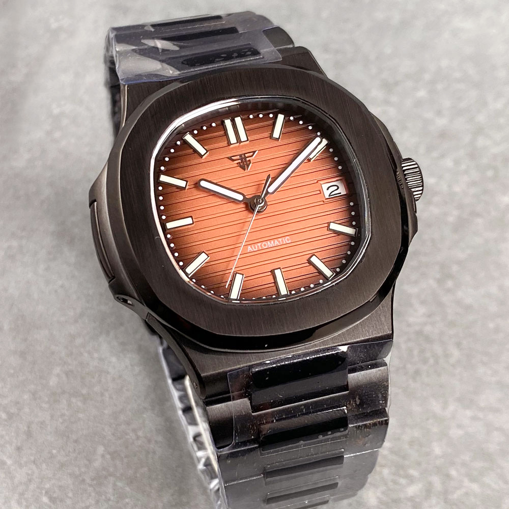 Patek Philippe Watch Nautilus - Reloj Automático Negro PVD para Hombre,