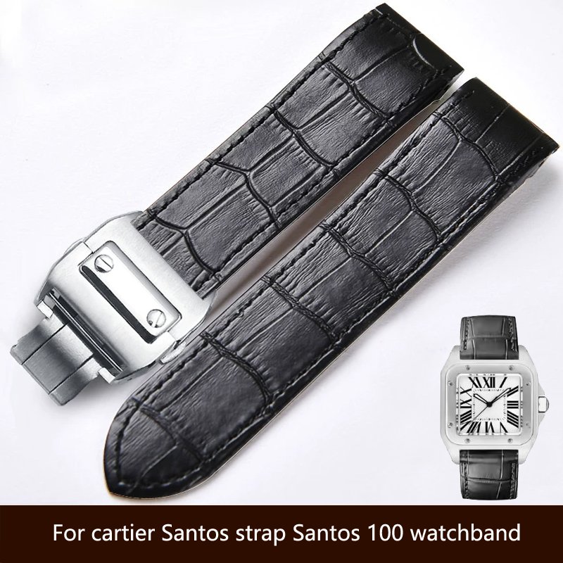 Correa de reloj de cuero genui - Cartier Watch Santos reseña y precio