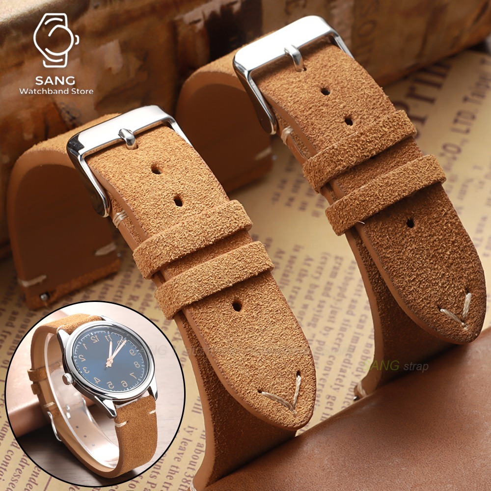 Correa de cuero de gamuza de l - Suede Strap Watch reseña y precio